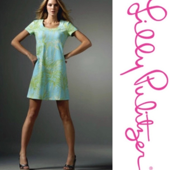 Lilly Pulitzer Dresses & Skirts - Lilly Pulitzer Womens Kelsey Bamboo Print Short Sleeve Shift Dress Size Medium